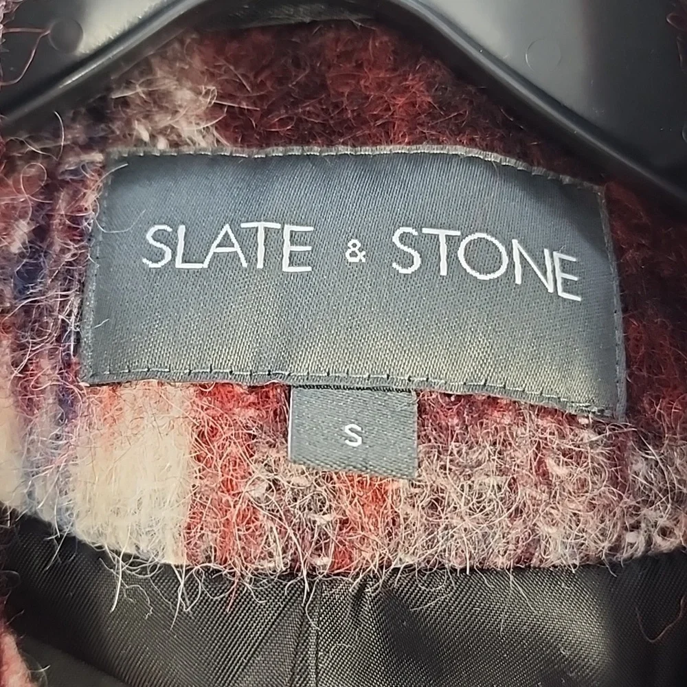 Slate & Stone Women's Plaid Wool-l Blend Biker Jacket, size Small